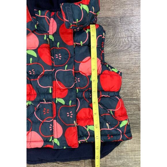 Joe Fresh Kids Girls Navy Apple Puffer Vest Detachable Hood 6-12 Months - Picture 5 of 8